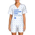 女士短袖开衫睡衣套装 夏季家居服空调房两件套